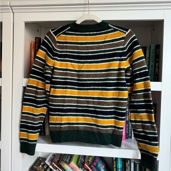 H&M Ines De La Fressange alpaca wool blend stripe classic crew neck sweater top - Picture 2 of 5